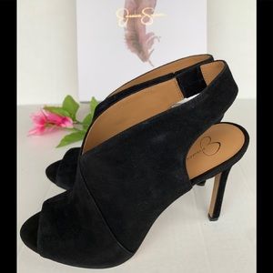 Jessica Simpson Jourie 2 Black Suede Heels 9.5M